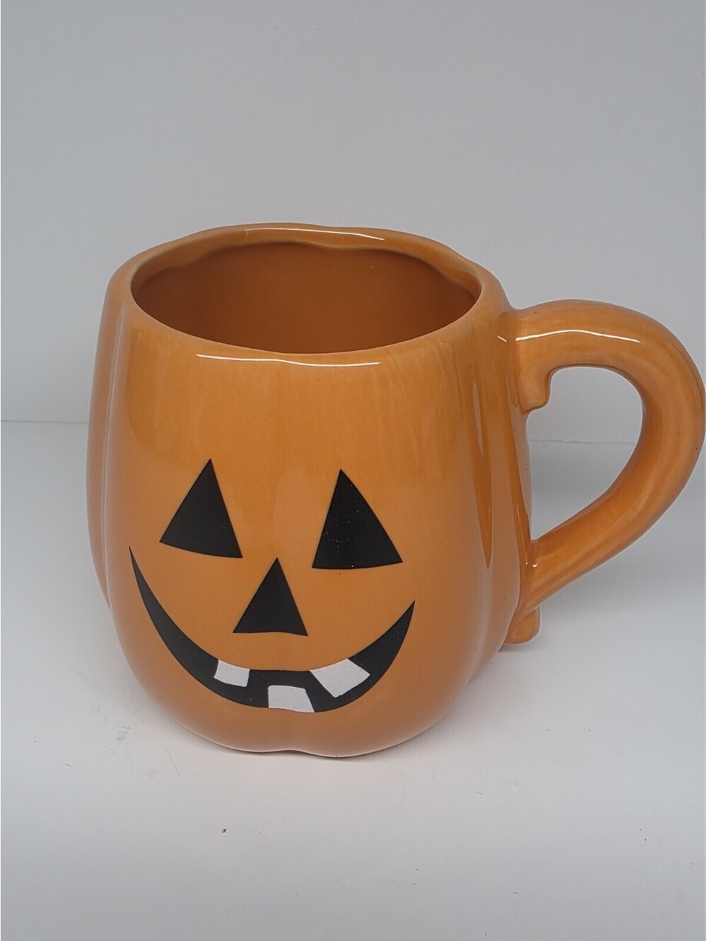 Halloween Fall 15.5oz Orange PUMPKIN Face Coffee Mug Cup Ceramic